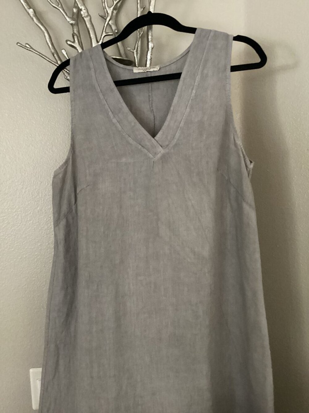 Francesca Bettini gray 100% linen maxi dress, size large